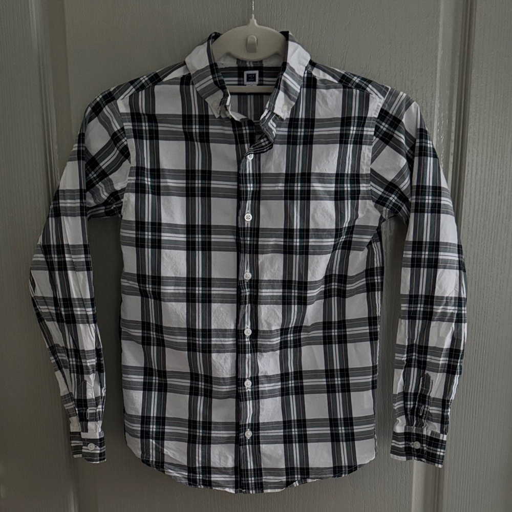 Janie & Jack Green and White Plaid Shirt - boys, preppy, classic, photo